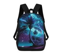 sinyumoney Neon Palm Night Sky Sacs À Dos 17 Pouces Pour Enfants, Sacs D'école Imprimés En 3D Pour Élèves Du Primaire Et Du Collège, Garçons Et Filles