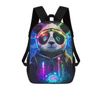 sinyumoney Neon Panda Artwork Sac À Dos Scolaire Pour Enfants 17 Pouces, Sac À Dos Décontracté Pour Les Voyages, Grand Sac À Dos De Jour Pour Garçons Et Filles 17inch