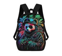 sinyumoney Neon Panda Soldier Artwork Sacs À Dos, Sac À Dos Enfant, Sac D'école, Sac À Dos De Voyage Imprimé En 3D, Accessoire De Mode, Sac À Dos Imperméable Pour Enfants 17inch