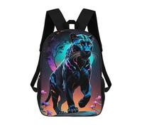 sinyumoney Neon Panther Majesty Sac À Dos Scolaire Pour Enfants, Imprimé En 3D, Tendance Et Décontracté, Pour Garçons, Élèves Du Primaire Et Du Collège 17inch