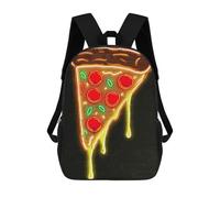 sinyumoney Neon Pizza Slice on A Wall Acrylic Artwork Sacs À Dos Scolaires Pour Enfants, Sac D'école Imprimé En 3D Pour Garçons, Élèves Du Primaire Et Du Collège 17inch