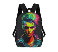 sinyumoney Neon Punk Portrait Sacs À Dos Décontractés Pour Enfants, Sacs D'école Pour Adolescents, Filles Et Garçons, Sacs À Dos Pour Livres 17inch