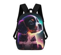 sinyumoney Neon Pup in Space Sac À Dos Scolaire Pour Enfants, Sac À Dos De Voyage Décontracté, Grand Sac À Dos Pour Garçons Et Filles 17inch