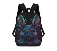 sinyumoney Neon Rabbit Art Print Sacs À Dos Imprimés En 3D Pour Enfants 17inch Sacs À Dos Tendance Et Décontractés Pour La Journée, Sacs De Voyage, Sacs À Dos D'extérieur Pour Garçons Et Filles