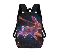 sinyumoney Neon Rabbit Sac À Dos Scolaire Pour Adolescents, Imprimé En 3D, Ajustable, À Poches Tendance, Pour Enfants, Garçons, Filles, Étudiants Et Adolescents 17inch