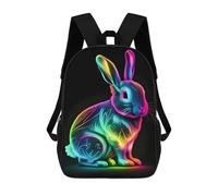 sinyumoney Neon Rainbow Bunny Sac À Dos Scolaire Pour Enfants, Imprimé En 3D, Pour Garçons, Élèves Du Primaire Et Du Collège 17inch
