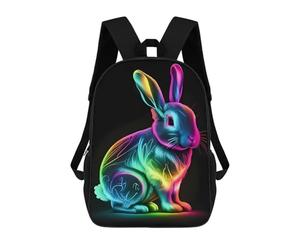 sinyumoney Neon Rainbow Bunny Sac À Dos Scolaire Pour Enfants, Imprimé En 3D, Pour Garçons, Élèves Du Primaire Et Du Collège 17inch