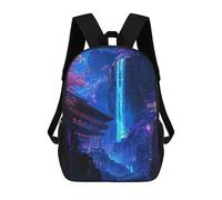 sinyumoney Neon Sakura Waterfall Art Sac À Dos Avec Poche, Sacs À Dos Imprimés En 3D, Sacs De Voyage, Sacs À Livres, Sacs D'école Pour Enfants 17inch