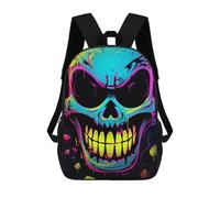 sinyumoney Neon Skull Art Print Sac À Dos Imprimé 3D Pour Enfants, Sac À Dos Léger Pour Écoliers Et Écoliers, Sac À Goûter Pour La Crèche 17inch