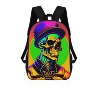 sinyumoney Neon Skull Artwork -5 Sac À Dos Enfant, Cartable, Sacs À Dos Scolaires Imprimés En 3D Pour Élèves Du Primaire Et Du Collège, Cadeau D'anniversaire Pour Adolescents 17inch