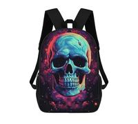 sinyumoney Neon Skull Artwork Sac À Dos Scolaire Pour Enfants, Imprimé En 3D, Sac À Dos Tendance Pour Garçons, Élèves Du Primaire Et Du Collège 17inch