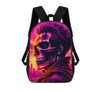 sinyumoney Neon Skull Portrait Artwork Sac À Dos Scolaire Pour Adolescents, Imprimé En 3D, Ajustable, À Poches Tendance, Pour Enfants, Garçons, Filles, Étudiants Et Adolescents 17inch
