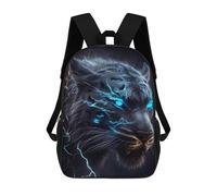 sinyumoney Neon Skyscraper Dreamscape -1 Sac à dos d'école Sac à dos imprimé 3D Sac à dos à la mode pour enfants garçons Sacs à dos pour garçons Collège, Portrait de tigre électrique -10, 17"