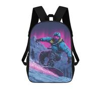 sinyumoney Neon Snowboarder Adventure Sacs À Dos Pour Enfants, Sac À Dos Scolaire Imprimé En 3D Pour Enfants, Sac À Dos De Voyage, Sac À Livres Pour Enfants 17inch Sac D'école