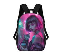 sinyumoney Neon Street Cat-1 Sac À Dos Enfant, Sac À Dos Anime, Grand Sac À Dos Enfant, Sac À Dos Imprimé En 3D Pour Enfants, Cartable, Cartable Pour Garçons Et Filles 17inch