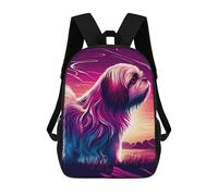 sinyumoney Neon Sunset Dog Portrait Sacs À Dos Imprimés En 3D Pour Enfants, Sacs D'école Tendance Pour Garçons, Élèves Du Primaire Et Du Collège 17inch