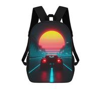 sinyumoney Neon Sunset Drive -1 Sacs À Dos, Sac À Dos Enfant, Sac D'école, Sac À Dos De Voyage Imprimé En 3D, Accessoire De Mode, Sac À Dos Imperméable Pour Enfants 17inch
