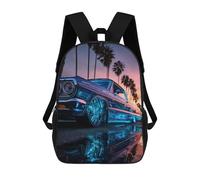 sinyumoney Neon Sunset Lowrider Reflections Sac À Dos Imprimé Pour Enfants, Sac D'école, Sac De Voyage Pour Adultes Et Enfants 17inch