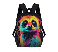 sinyumoney Neon Suricate Sacs À Dos Imprimés En 3D 17inch Sac À Dos Scolaire Pour Enfants, Sac À Dos Décontracté Pour La Journée, Sac De Voyage Décontracté Pour Les Élèves Du Collège
