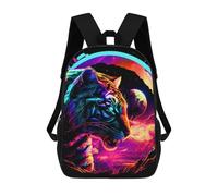 sinyumoney Neon Tiger Dreamscape Sac À Dos Scolaire Imprimé En 3D Pour Enfants, Sac À Dos De Voyage, Sac Tendance Et Décontracté Pour Écoliers 17inch