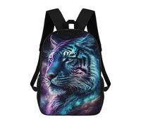 sinyumoney Neon Tiger Galaxy Art Print Sac À Dos Scolaire Pour Enfants, 43 Cm (17 Pouces), Imprimé En 3D, Pour Garçons, Élèves Du Primaire Et Du Collège
