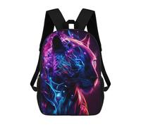 sinyumoney Neon Tiger Portrait-14 Sacs À Dos Pour Enfants, Cartables 3D Personnalisés Pour Garçons Et Filles, Grands Sacs À Dos Scolaires Décontractés 17inch