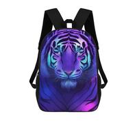 sinyumoney Neon Tiger Portrait-3 Sac À Dos Imprimé En 3D, Sac D'école Décontracté Et Tendance Pour Enfants, Sac D'école Pour Garçons, Collégiens 17inch
