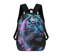 sinyumoney Neon Tiger Portrait-8 Sac À Dos Scolaire Imprimé En 3D Pour Enfants, Sac À Dos De Voyage, Sac Tendance Et Décontracté Pour Écoliers 17inch