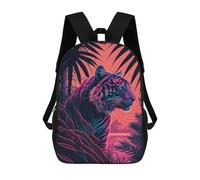 sinyumoney Neon Tiger Sunset Sacs À Dos Imprimés En 3D Pour Enfants, Sacs D'école Tendance Pour Garçons, Élèves Du Primaire Et Du Collège 17inch