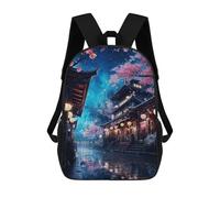 sinyumoney Neon Tokyo Sakura Nights Sac À Dos Scolaire Pour Enfants Imprimé En 3D, Idéal Pour Les Voyages Et Les Livres 17inch