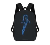 sinyumoney Neon Whale Shark Sac À Dos Enfant, Cartable Imprimé En 3D Pour Garçons Et Adolescents 17inch