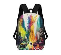 sinyumoney New York City Paint Splash Sac À Dos En Peluche À Motif Dessin Animé, Sac À Dos 3D Pour Enfants, Idée Cadeau D'anniversaire Pour Garçons Et Filles 17inch