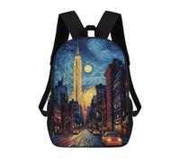 sinyumoney New York City Sac À Dos Scolaire Imprimé En 3D, Sac À Dos Décontracté Pour Enfants, Sac D'école Imprimé En 3D Pour Garçons, Primaire Et Collège 17inch