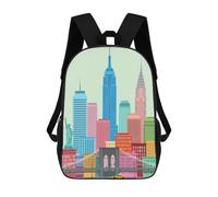 sinyumoney New York City Skyline Sac À Dos, Cartable Imprimé En 3D, Sac À Goûter, Sac À Dos De Voyage, Sac À Dos Entre Amis, Sac À Dos Scolaire Pour Filles Et Garçons 17inch