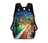 sinyumoney New York City Skyline Sac À Dos Enfant, Cartable Imprimé En 3D Pour Garçons Et Adolescents 17inch