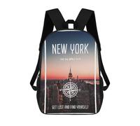 sinyumoney New York City US Big Apple Sac À Dos, Cartable Imprimé En 3D, Sac À Goûter, Sac À Dos De Voyage, Sac À Dos Entre Amis, Sac À Dos Scolaire Pour Filles Et Garçons 17inch