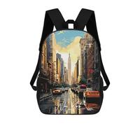 sinyumoney New York Manhattan Sac À Dos Scolaire Pour Enfants Imprimé En 3D, Idéal Pour Les Voyages Et Les Livres 17inch