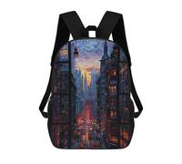 sinyumoney New York Nightscape Sac À Dos Scolaire Imprimé En 3D, Sac À Dos Décontracté Pour Enfants, Sac D'école Imprimé En 3D Pour Garçons, Primaire Et Collège 17inch