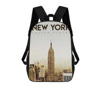 sinyumoney New York Vintage Poster Sac À Dos Scolaire Enfant Tendance Et Décontracté, Sac À Dos Imprimé En 3D Pour Garçon, Grand Sac À Dos 17inch