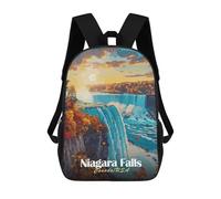 sinyumoney Niagara Falls Sunset Sac À Dos Scolaire Pour Adolescents, Imprimé En 3D, Ajustable, À Poches Tendance, Pour Enfants, Garçons, Filles, Étudiants Et Adolescents 17inch