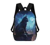 sinyumoney Night City Cat Sacs À Dos Imprimés En 3D Pour Enfants, Sacs D'école Tendance Pour Garçons, Élèves Du Primaire Et Du Collège 17inch
