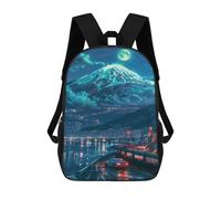sinyumoney Night Cityscape with Snow-Capped Mountain Sac À Dos Scolaire Pour Enfants, Imprimé En 3D, Sac À Dos Tendance Pour Garçons, Élèves Du Primaire Et Du Collège 17inch