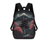sinyumoney Night Falls on The Pagoda Sac À Dos En Peluche À Motif Dessin Animé, Sac À Dos 3D Pour Enfants, Idée Cadeau D'anniversaire Pour Garçons Et Filles 17inch