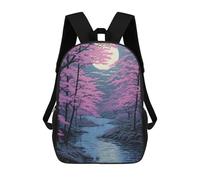 sinyumoney Night Japanese Painting Sac À Dos Imprimé En 3D Pour Enfants, Sac D'école Grande Capacité, Sac De Voyage, Sac À Livres, Sac À Dos Scolaire Pour Enfants 17inch