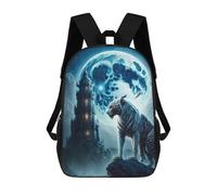 sinyumoney Night Moon Tiger Castle Sac À Dos En Peluche À Motif Dessin Animé, Sac À Dos 3D Pour Enfants, Idée Cadeau D'anniversaire Pour Garçons Et Filles 17inch