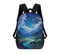 sinyumoney Night Mountain Serenity Sac À Dos Enfant, Sac D'école, Sac À Dos Imprimé 3D Avec Motif De Dessin Animé, Grande Capacité, Pour Garçons Et Filles 17inch