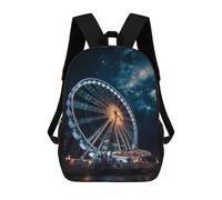 sinyumoney Night Sky Ferris Wheel Lights Sacs À Dos Pour Enfants, Cartables 3D Personnalisés Pour Garçons Et Filles, Grands Sacs À Dos Scolaires Décontractés 17inch