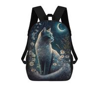 sinyumoney Night Whiskers And Wildflowers Sac À Dos Scolaire Pour Enfants, Imprimé En 3D, Pour Garçons, Élèves Du Primaire Et Du Collège 17inch