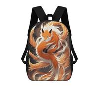 sinyumoney Nine-tailed Fox Animal Sac À Dos Scolaire, Sac D'affaires Résistant Pour Ordinateur Portable - Idéal Pour Les Voyages, Le Travail Et Un Usage Quotidien 17inch
