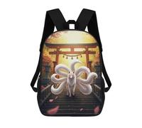 sinyumoney Nine-tailed Fox at Torii Gate Sacs À Dos Pour Enfants, Sac À Dos Scolaire Imprimé En 3D Pour Enfants, Sac À Dos De Voyage, Sac À Livres Pour Enfants 17inch Sac D'école